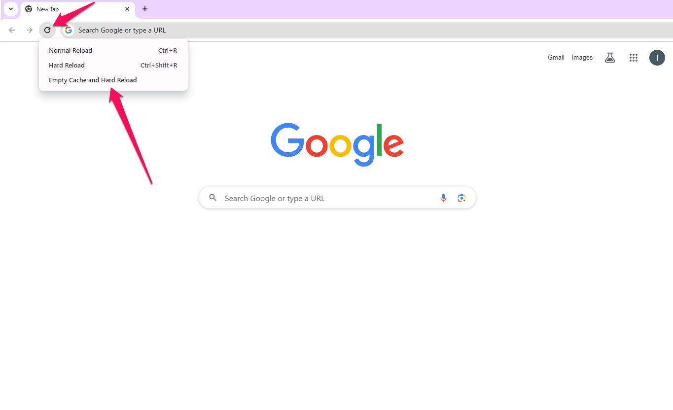 How to do A hard reload in Chrome browser