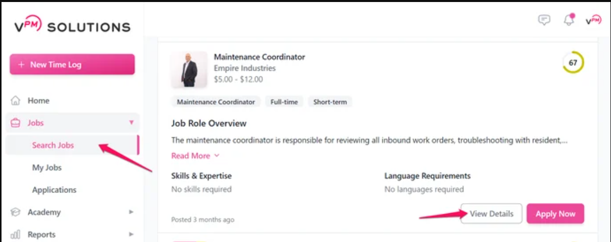 Viewing Job Details