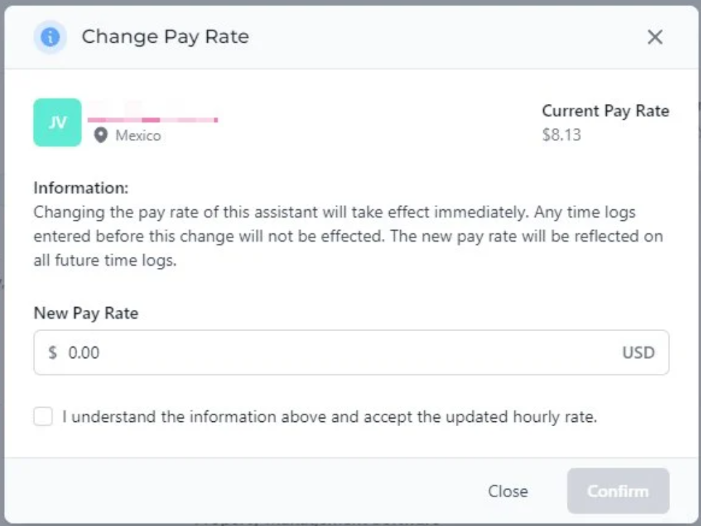 Update Hourly Rate Field