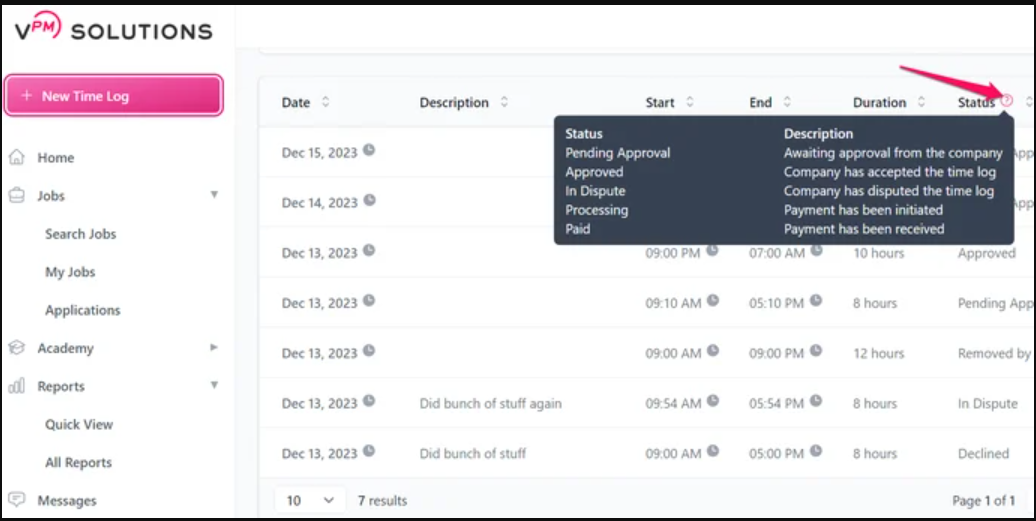 VPM Payment Status Dashboard