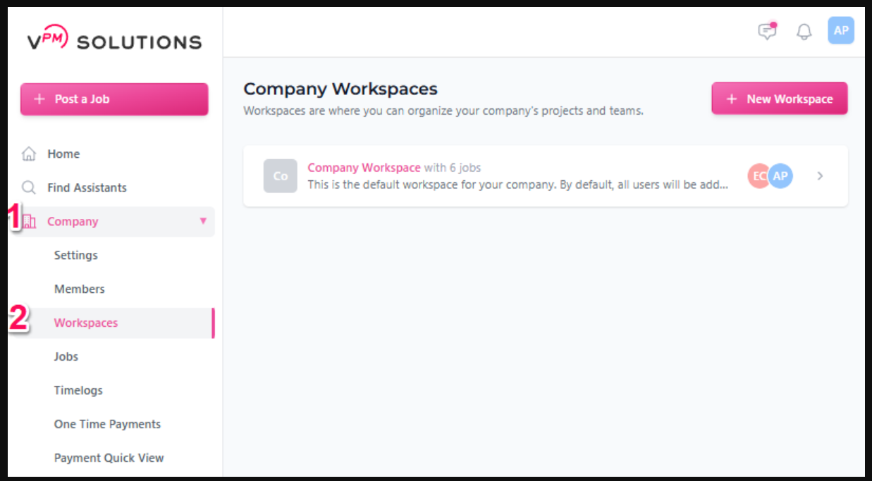 Workspace Access Interface