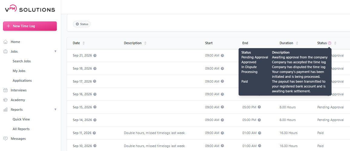 VPM Payment Status Dashboard