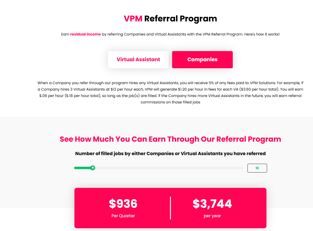 Overview of the VPM Referral Program