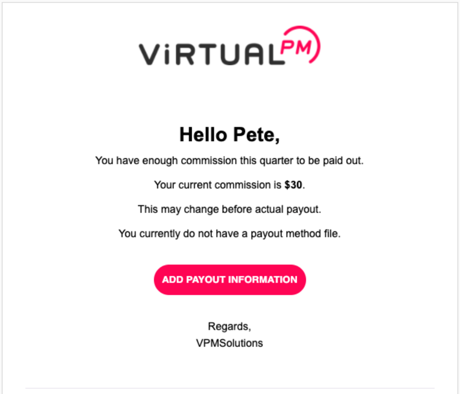 Add Payment Information Email Reference